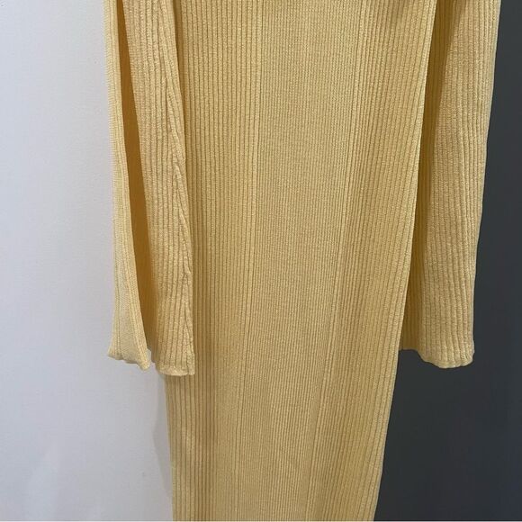 NWT SER.O.YA Maxi Dress Butter Yellow Knit Galleria Off Shoulder size M - Picture 9 of 10